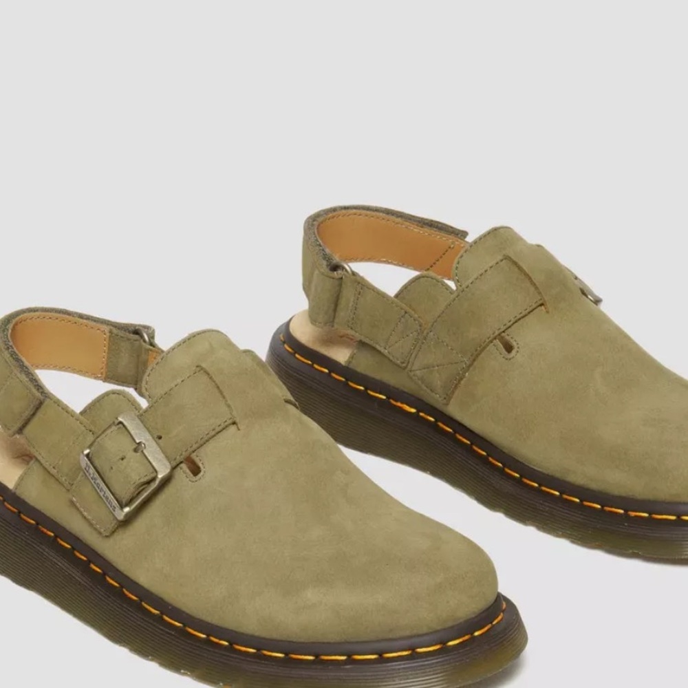 Dr. Martens Olive Suede Sandals
Jorge II tumbled nubuck leather slingback mules